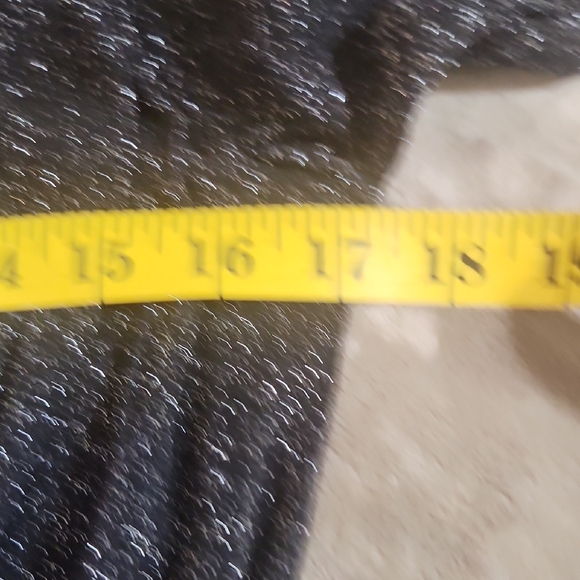 Sparkly Black Sheer Blouse Double Layered With Long Sleeves - Picture 7 of 8